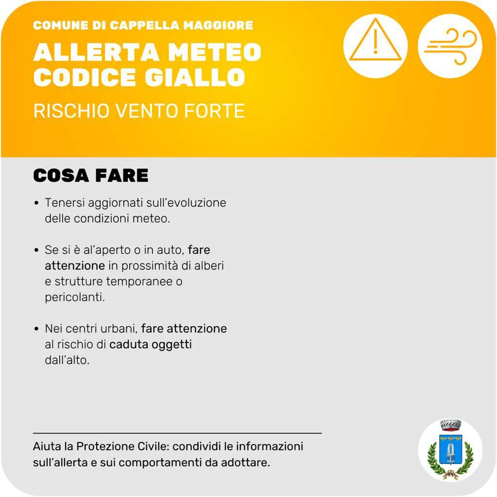 allerta meteo per vento forte