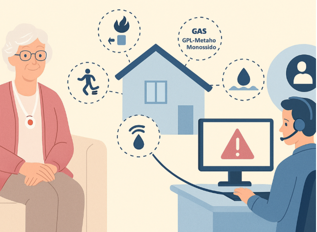 tecnico che controlla casa di un'anziana