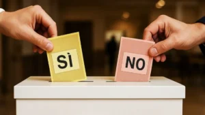 Immagine urna con voto si - no