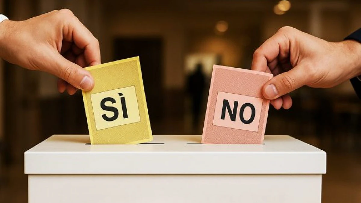 Immagine urna con voto si - no